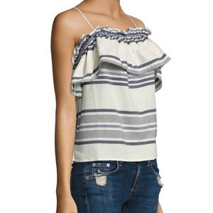 Splendid Striped Off The Shoulder Top XS